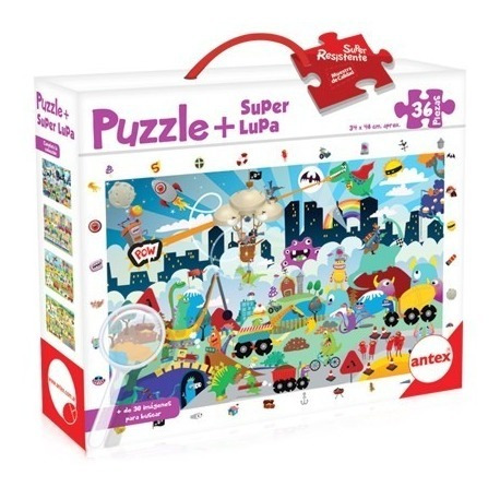 Puzzle + Súper Lupa 36 Pz- Monstruos - Antex 3033