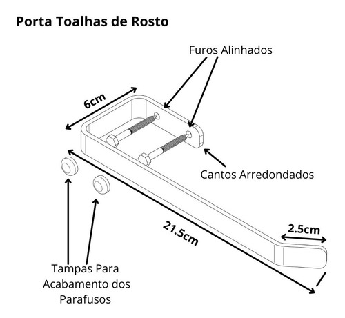 Porta Toalha De Rosto Quadrado Cromado