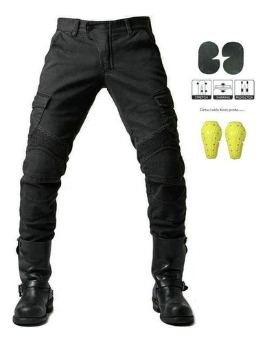 Mezclilla Protecciones Moto Jeans Pantalones Biker .