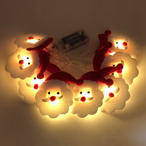 Luces Pequeñas Y Coloridas Con Forma De Cabeza De Papá Noel