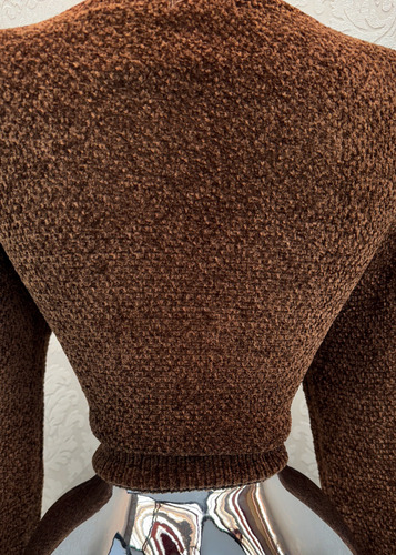 Sueter Cerrado Tejido Chenilla Extra Suave Cuello Redondo