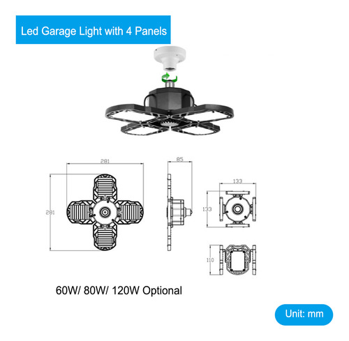 Luces Led De Garaje, Led, Deformables, Plegables, Ajustables