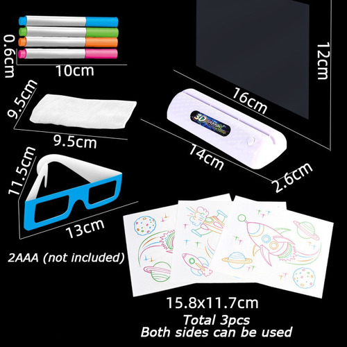 1 Tablero De Dibujo Fluorescente 3d Luminoso Para Niños