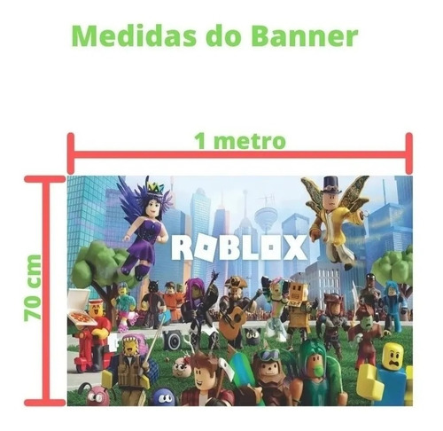 Kit Festa Aniversario Roblox 1 Painel 10 Displays Mesa Mercado Livre - kit decoração festa roblox painel 5 displays