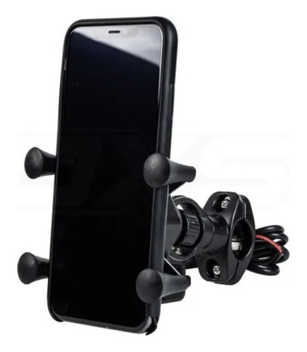 Soporte Para Celular Con Cargador Usb  X Grip Moto Volante