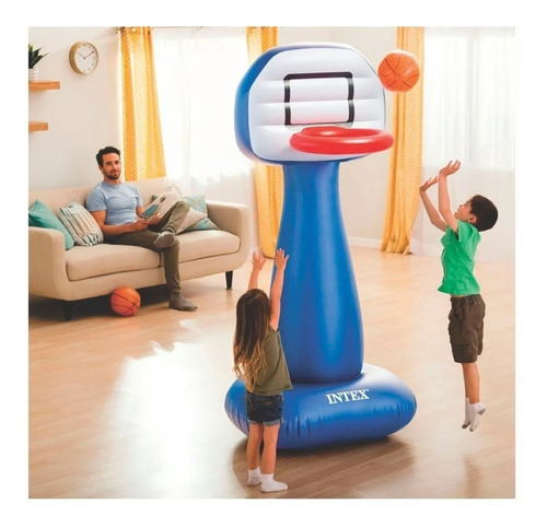 Juego  Inflable  Con Aro Basket  Con 2 Pelotas Incluidas 