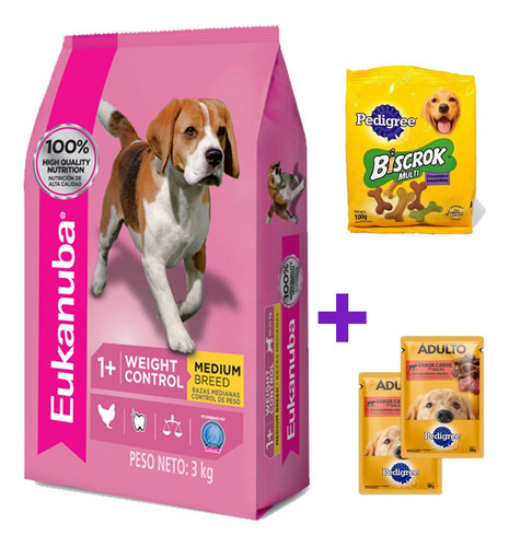 Eukanuba Control De Peso Razas Medianas 15kg Mas Envio