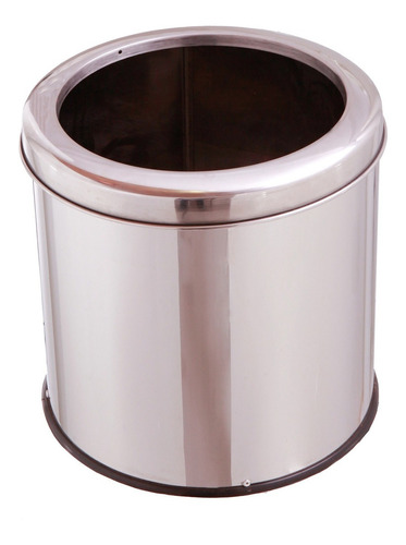 Lixeira Inox 20l Com Aro Para Cozinha Banheiro Cesto De Lixo