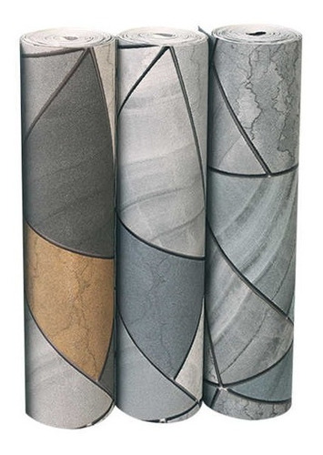 Imagen 2 de 2 de Papel Tapiz Hr7721 Figura Textura Moderno Gris Plata