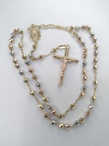 Rosario Oro De 14 Kilates En Oro Florentino 48 Cm