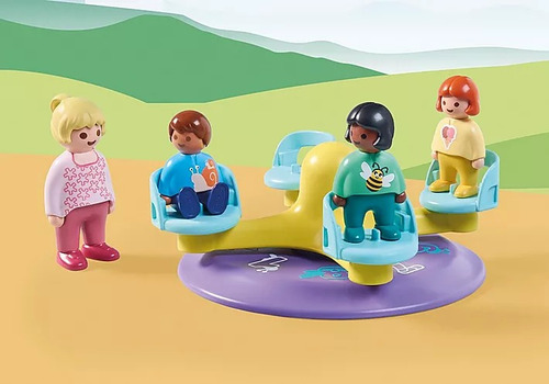 Figura Armable Playmobil 1.2.3 Carrusel 5 Piezas 1+ 5