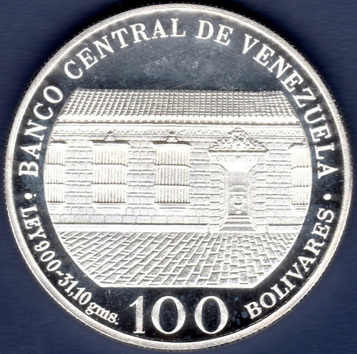 Imagen 2 de 2 de Moneda Plata Del Bicentenario Del Nacimiento Del Libertador