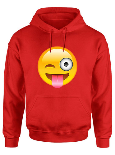 Buzo Hoodie Emoji Emoticon Sacando La Lengua Picando Ojo R1