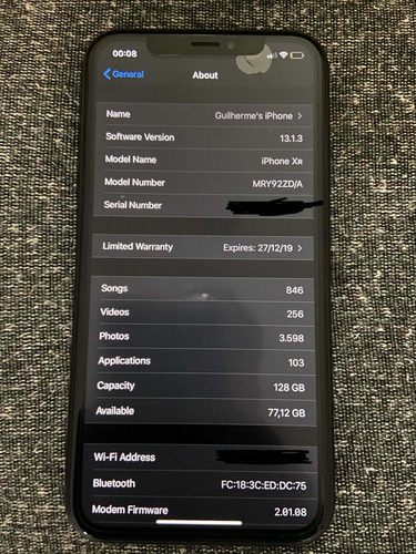 iPhone XR 128gb Preto, Tela Retina 6,1 + Câmera 12mp