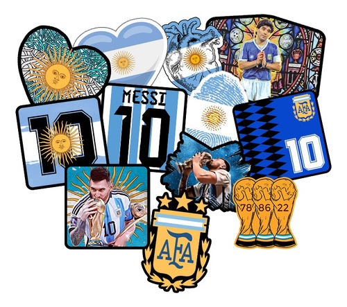 Stickers Argentina Messi Copa Del Mundo Maradona Pack 1