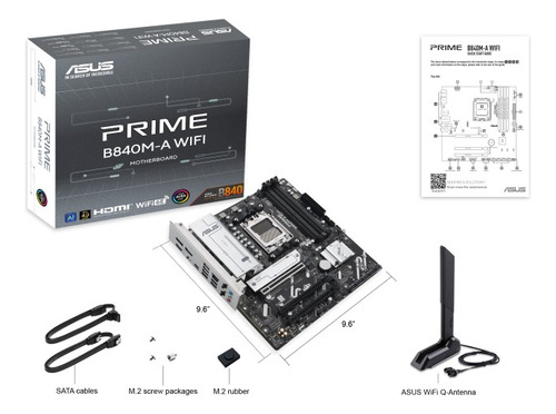 Tarjeta Madre Asus Prime B840m-a Wifi Am5 Ddr5 Pcie 4.0 Glan