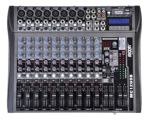 Moon Mc12usb Consola Mixer De 12 Canales Con Usb Y Sd