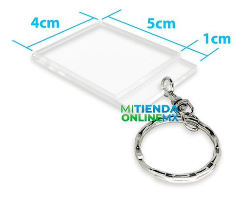 Imagen 4 de 10 de Llavero Porta Retrato Acrílico 2mm, 5x4 Cm, Pack De 20