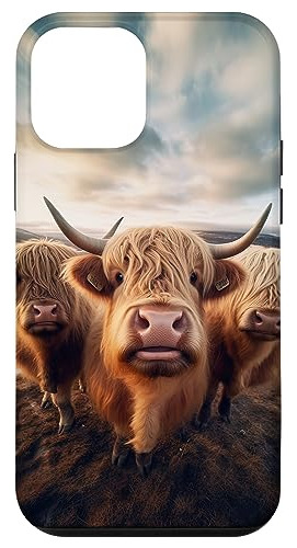 Funda Para iPhone 12 Mini Funny Highland Cow Looking At Y-02