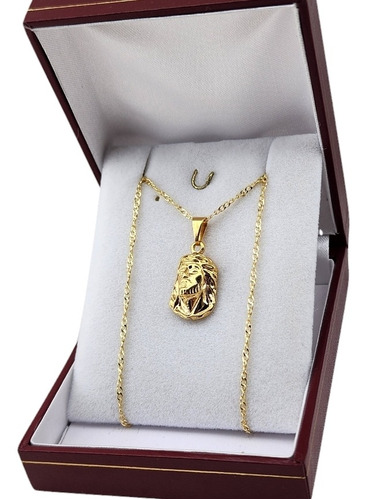 Cadena Dije Cristo Jesus Enchapado En Oro 18kt