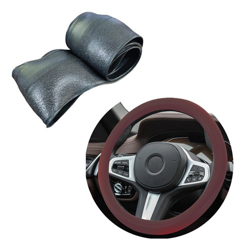 Imagen 5 de 6 de Cubre Volante + Funda Llave Silicona Citroen C4 - Negro