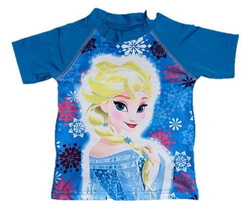 Remera Malla Uv Proteccion Solar Frozen Elsa Y Anna Niñas