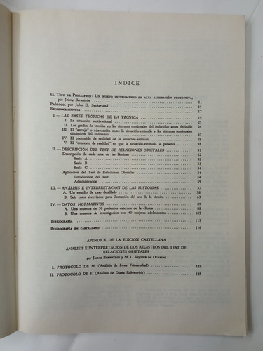 Test De Relaciones Objetales - Herbert Phillipson (Usado)