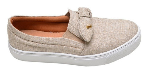 Tênis Feminino Casual Slip On Santa Lolla Linho Cru Nude | Mercado Livre