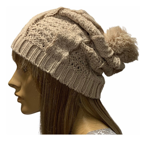 Boina Gorro Beanie Touca Feminina Com Pompom Lã Várias Cores