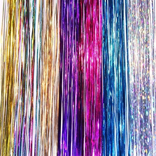 40 Tinsel Para El Cabello 210 Hilos De Siete Colores Sparkli