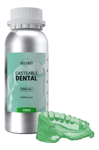Resina Impresión 3d Hellbot Casteable Dental Verde 250ml