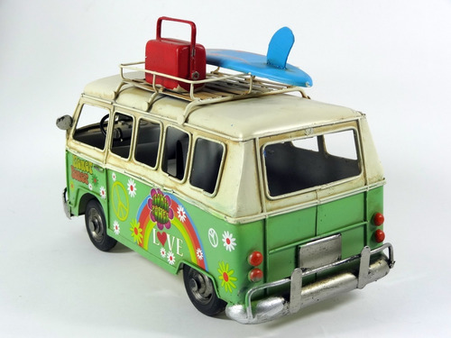 Imagem 3 de 4 de Kombi Hippie Anos 60 - Flower Power - Lata - 28 Cm