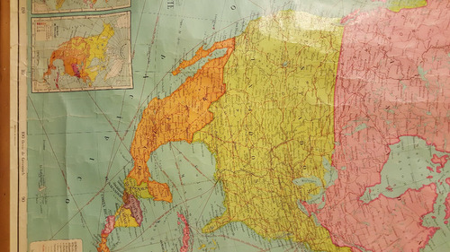 Antiguo Mapa Entelado América Del Norte Político Colección (Usado)