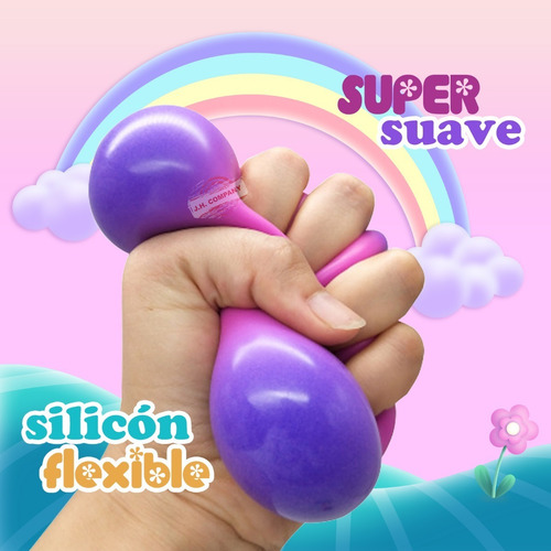 Imagen 5 de 10 de Set 2 Pcs Squishy Pelota Antiestres Apachurrar Juguete Z-17