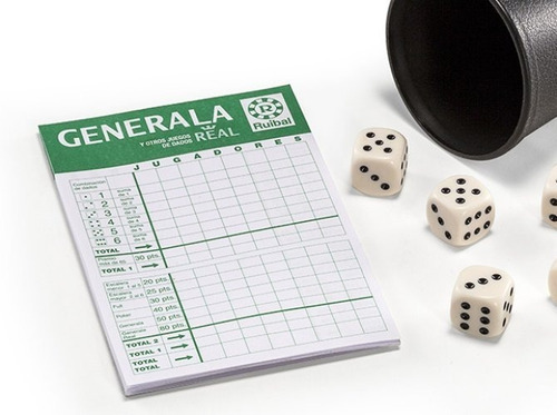 Imagen 3 de 5 de Generala Real Ruibal H210 Dados Clasicos Con Cubilete Edu