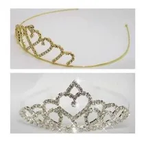 Comprar Kit Cu002F 2 Tiaras Coroa De Strass Dourada Tal Mãe  Filha Tal