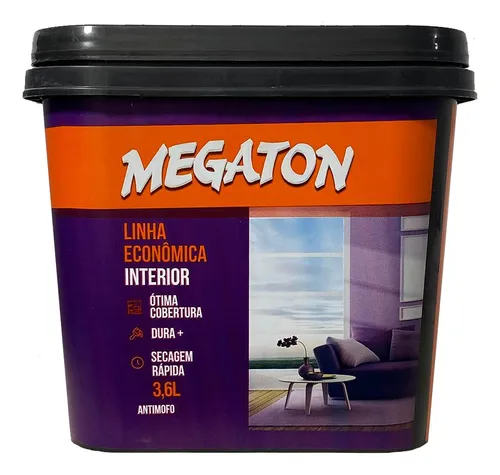 Tinta Látex Antimofo Paredes Internas Econômico Megaton 3,6l Menor preço em Tinta Látex Antimofo Paredes Internas Econômico Megaton 3,6l
