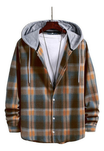Camisa Sudadera Con Capucha A Cuadros Sherpa For Hombre