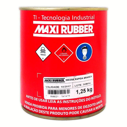 Massa Rápida Branca 1,25kg 2ma085 Maxi Rubber