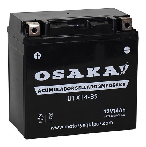 Batería Osaka Smf Atv250  Ft150ts 125z Utx14-bs (ytx14-bs)