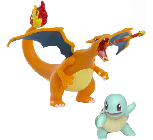 Figura De Batalla De Pokémon Charizard Y Squirtle Original