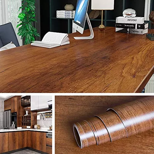 Livelynine Papel de contacto de madera para gabinetes, muebles, mesa de  escritorio, papel tapiz extraíble, papel de madera autoadhesivo para  encimeras