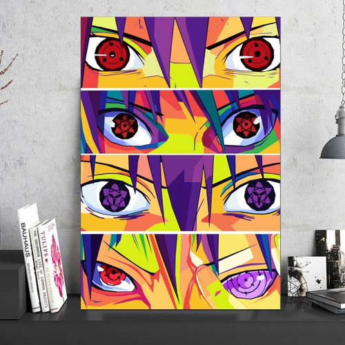 Cuadro Decorativo Sasuke Ojos Sharingan Rinnegan Art 35x55cm