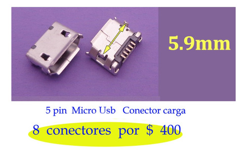 Conector Usb Micro Mini - Entrada Carga -5 Pines