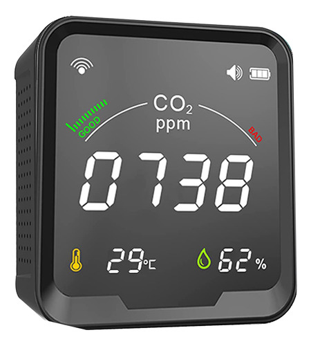 Detector De Co2, Monitor De Calidad Del Aire Interior, Senso