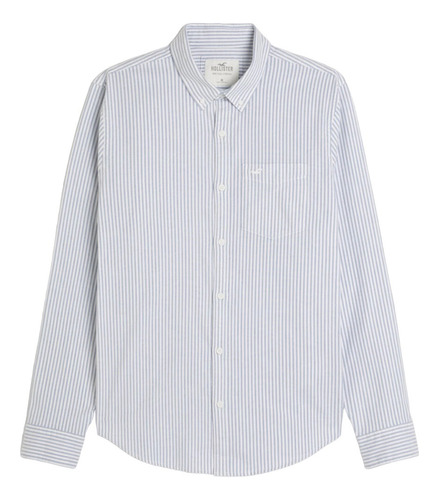 Camisa Hollister Oxford Elastizada A Franjas Finas