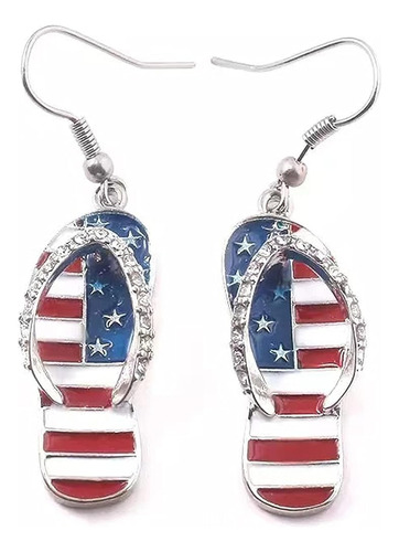 Aretes Bandera Estados Unidos Para Mujeres Y Niñas Sandalias