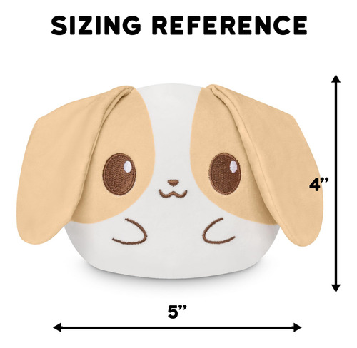 Peluche Reversible Conejo 10 Cm Kawaii Marrón Y Blanco Suave
