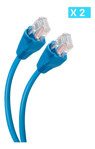 Patch Cord Cable Utp Cat 5e 90cm Azul Steren X2 Und