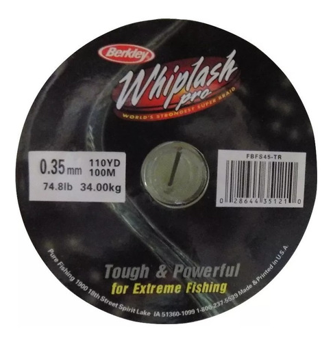 Multifilamento Berkley Whiplash Pro 0.40mm 39kg 100mt Pesca